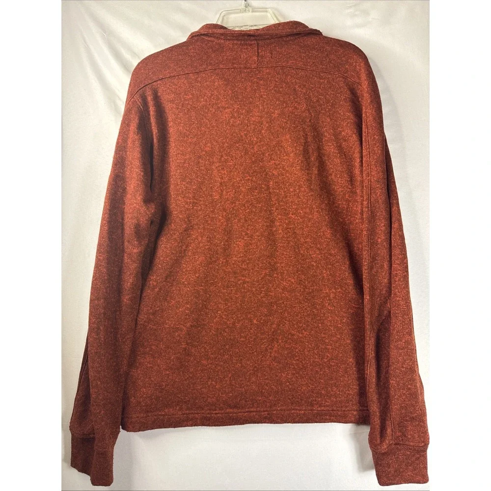 Banana Republic Sweater Mens Large Pullover Burnt‎ Orange Quarter Zip Sweatshirt